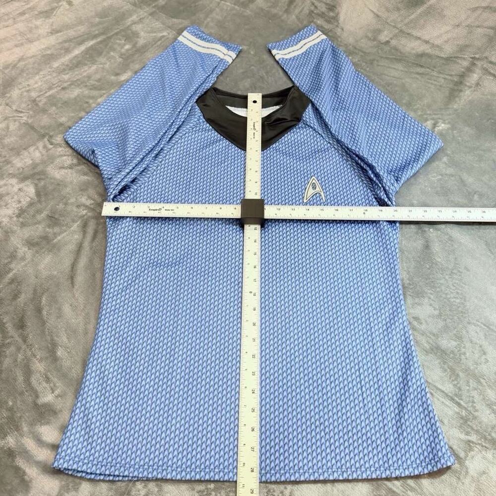 Rubies Sz M Star Trek Spock Blue Shirt Made in USA Classic Cosplay Costume - Picture 8 of 14